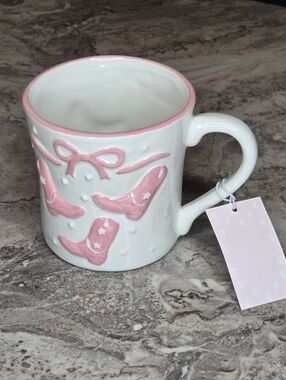 Pink Cowboy Boot Ceramic Mug